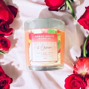 Sugar Grove 10 oz Single Wick Strawberry & Cream Candle